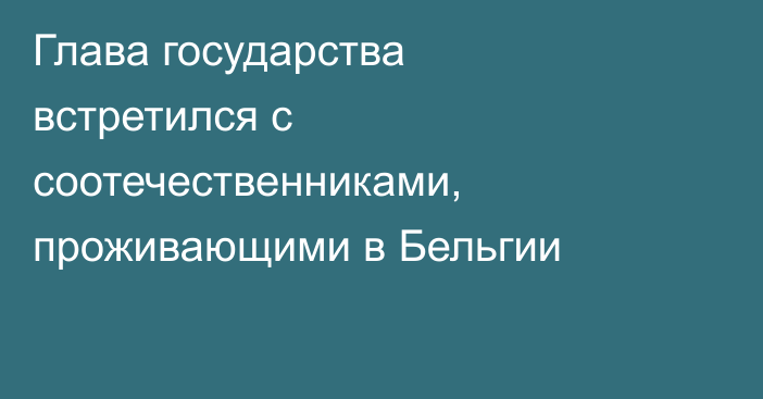 Глава государства встретился с соотечественниками, проживающими в Бельгии