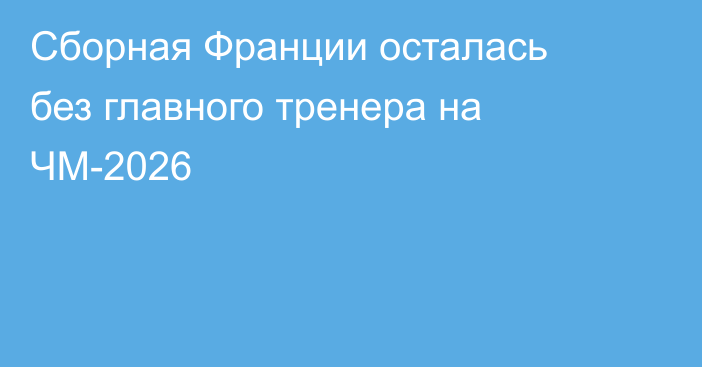 Сборная Франции осталась без главного тренера на ЧМ-2026