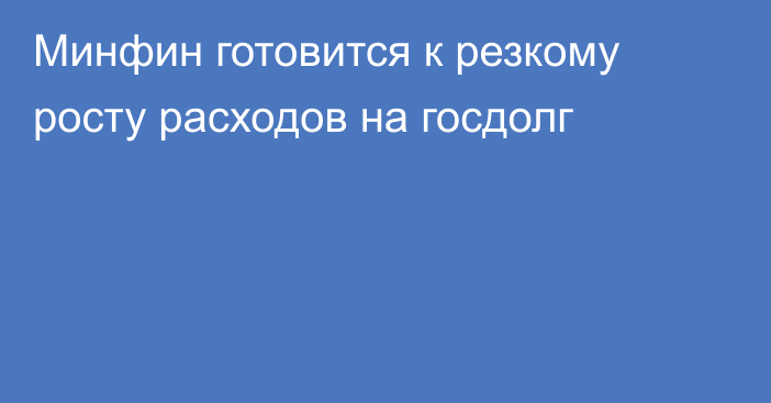 Минфин готовится к резкому росту расходов на госдолг