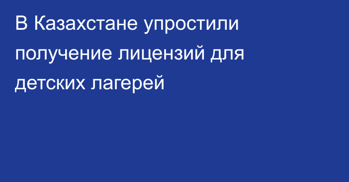 В Казахстане упростили получение лицензий для детских лагерей