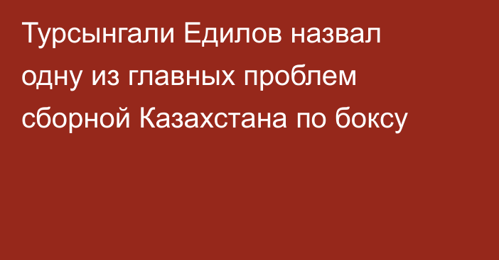 Турсынгали Едилов назвал одну из главных проблем сборной Казахстана по боксу
