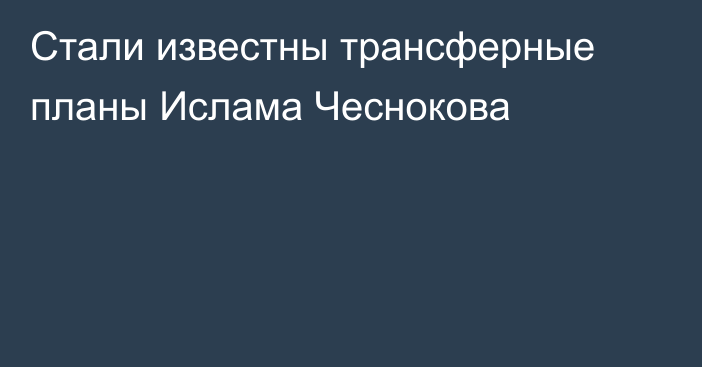 Стали известны трансферные планы Ислама Чеснокова