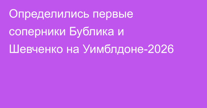 Определились первые соперники Бублика и Шевченко на Уимблдоне-2026