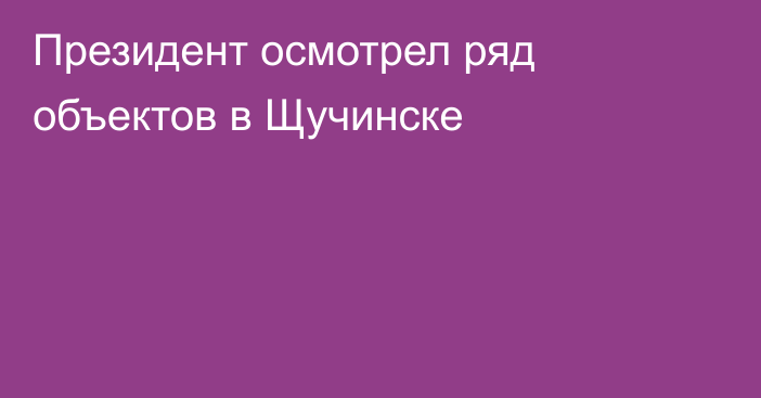 Президент осмотрел ряд объектов в Щучинске