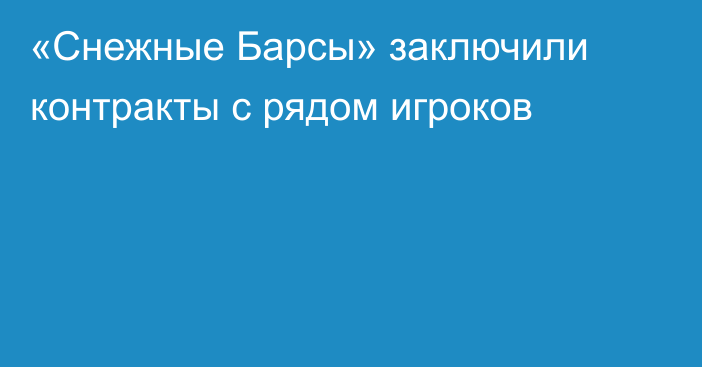 «Снежные Барсы» заключили контракты с рядом игроков