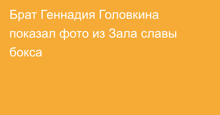 Брат Геннадия Головкина показал фото из Зала славы бокса