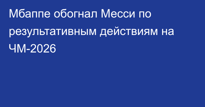 Мбаппе обогнал Месси по результативным действиям на ЧМ-2026