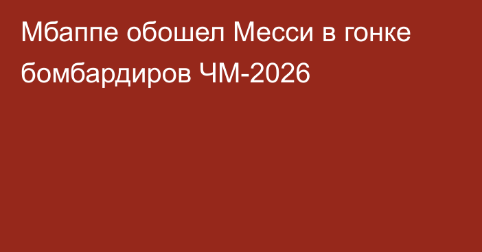 Мбаппе обошел Месси в гонке бомбардиров ЧМ-2026