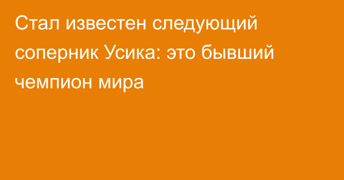 Стал известен следующий соперник Усика: это бывший чемпион мира