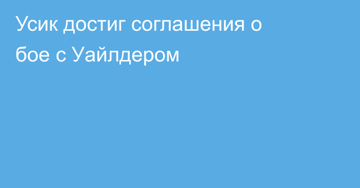 Усик достиг соглашения о бое с Уайлдером