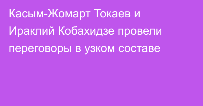 Касым-Жомарт Токаев и Ираклий Кобахидзе провели переговоры в узком составе