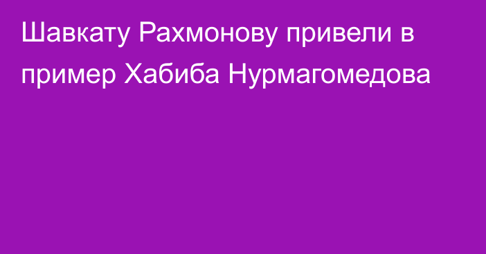 Шавкату Рахмонову привели в пример Хабиба Нурмагомедова