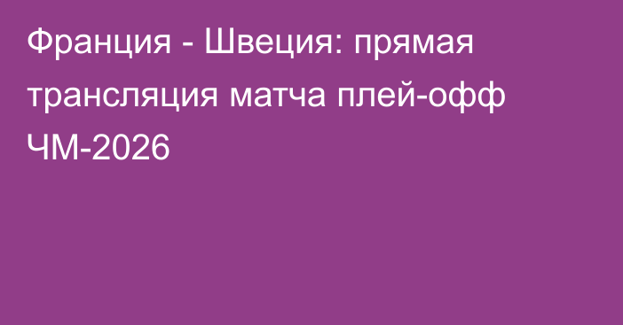 Франция - Швеция: прямая трансляция матча плей-офф ЧМ-2026