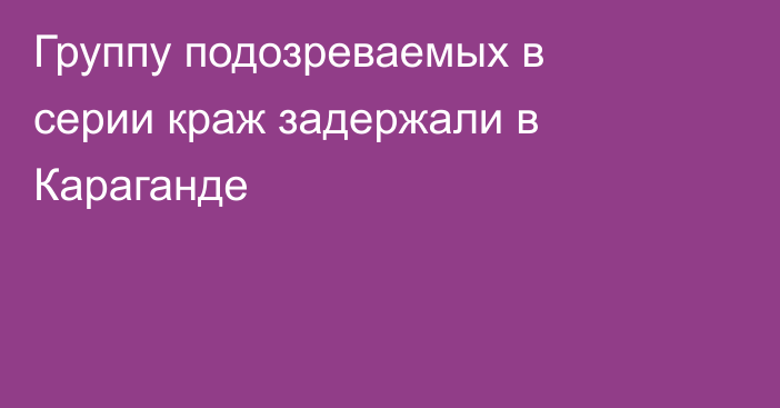 Группу подозреваемых в серии краж задержали в Караганде