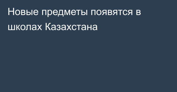 Новые предметы появятся в школах Казахстана