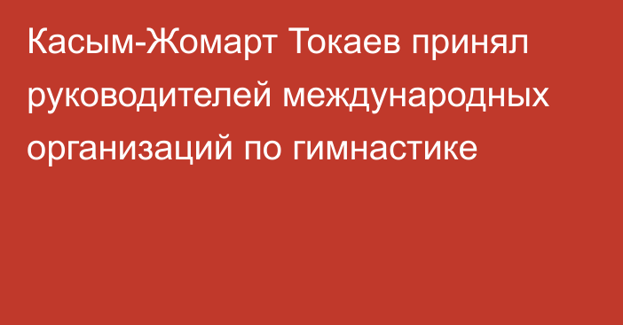 Касым-Жомарт Токаев принял руководителей международных организаций по гимнастике