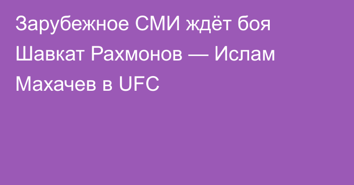 Зарубежное СМИ ждёт боя Шавкат Рахмонов — Ислам Махачев в UFC