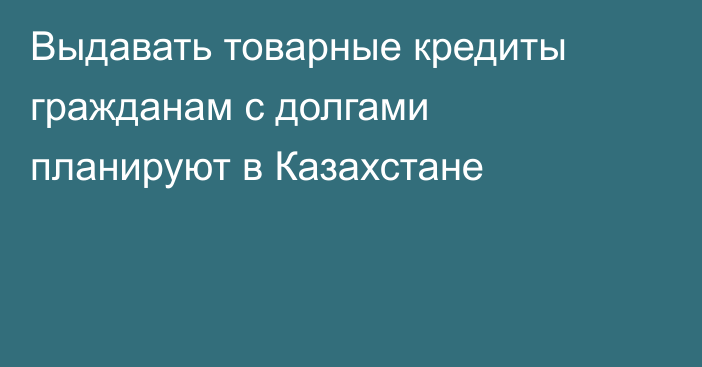Выдавать товарные кредиты гражданам с долгами планируют в Казахстане