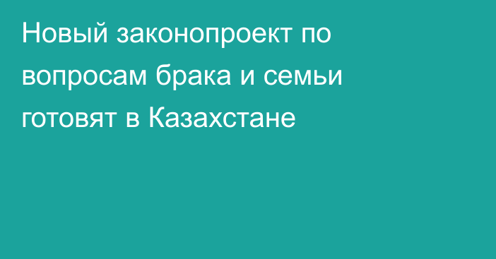 Новый законопроект по вопросам брака и семьи готовят в Казахстане