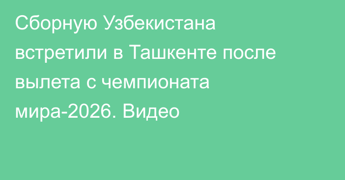 Сборную Узбекистана встретили в Ташкенте после вылета с чемпионата мира-2026. Видео