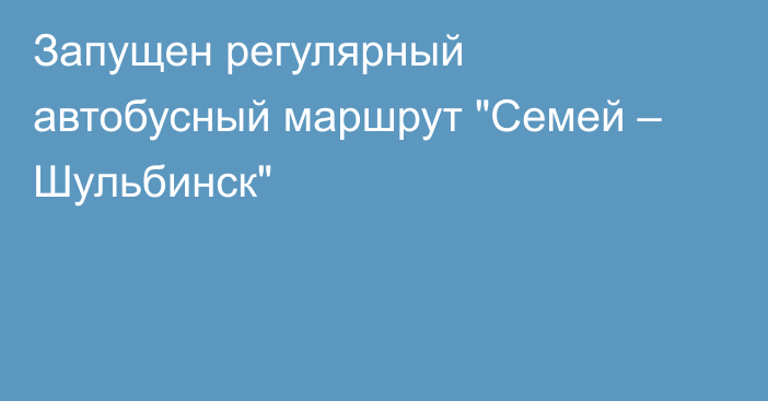 Запущен регулярный автобусный маршрут 