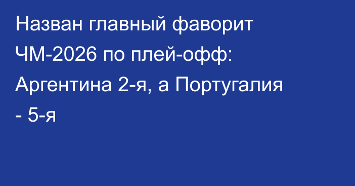 Назван главный фаворит ЧМ-2026 по плей-офф: Аргентина 2-я, а Португалия - 5-я
