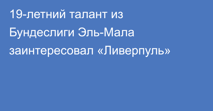 19-летний талант из Бундеслиги Эль-Мала заинтересовал «Ливерпуль»