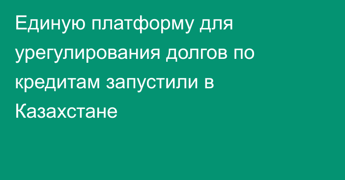 Единую платформу для урегулирования долгов по кредитам запустили в Казахстане