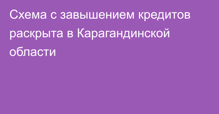 Схема с завышением кредитов раскрыта в Карагандинской области