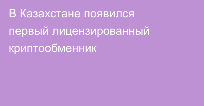 В Казахстане появился первый лицензированный криптообменник