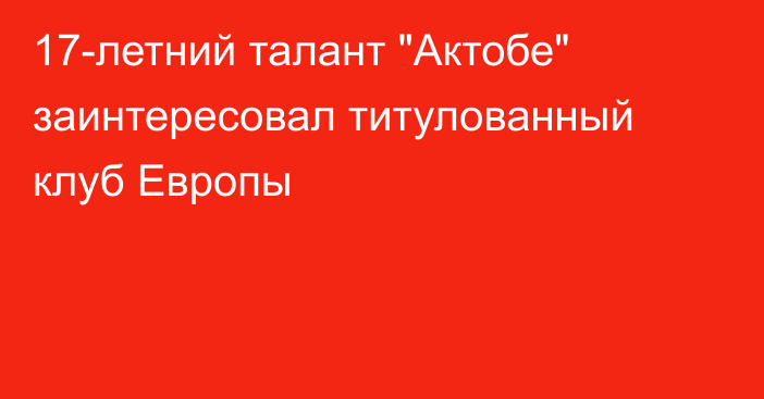 17-летний талант 