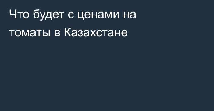 Что будет с ценами на томаты в Казахстане