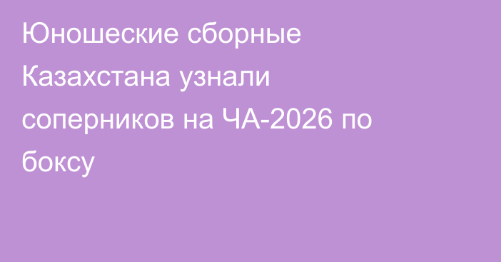 Юношеские сборные Казахстана узнали соперников на ЧА-2026 по боксу