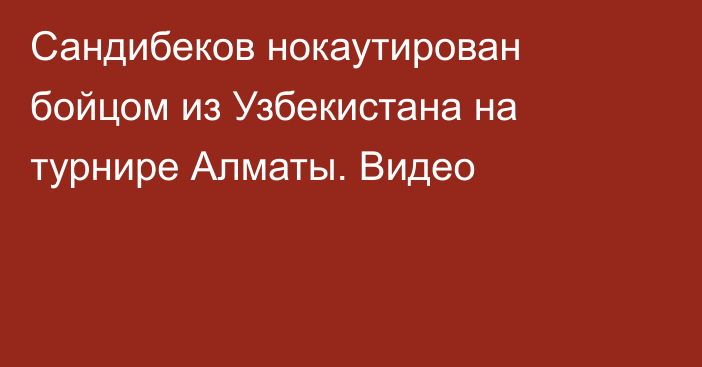 Сандибеков нокаутирован бойцом из Узбекистана на турнире Алматы. Видео