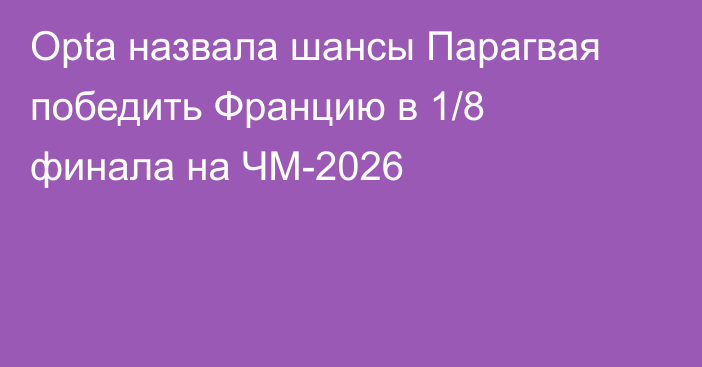 Opta назвала шансы Парагвая победить Францию в 1/8 финала на ЧМ-2026