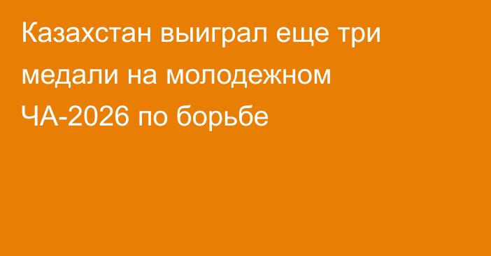 Казахстан выиграл еще три медали на молодежном ЧА-2026 по борьбе