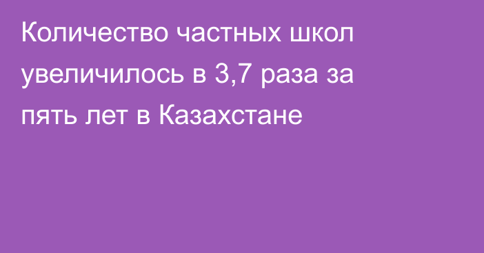 Количество частных школ увеличилось в 3,7 раза за пять лет в Казахстане