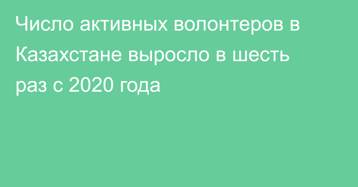 Число активных волонтеров в Казахстане выросло в шесть раз с 2020 года