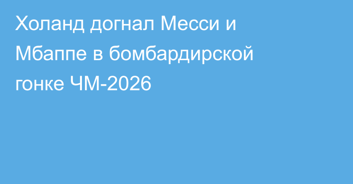 Холанд догнал Месси и Мбаппе в бомбардирской гонке ЧМ-2026