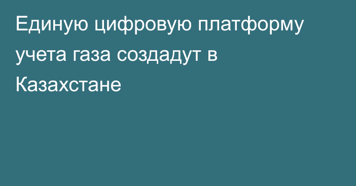 Единую цифровую платформу учета газа создадут в Казахстане