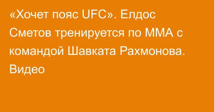 «Хочет пояс UFC». Елдос Сметов тренируется по ММА с командой Шавката Рахмонова. Видео