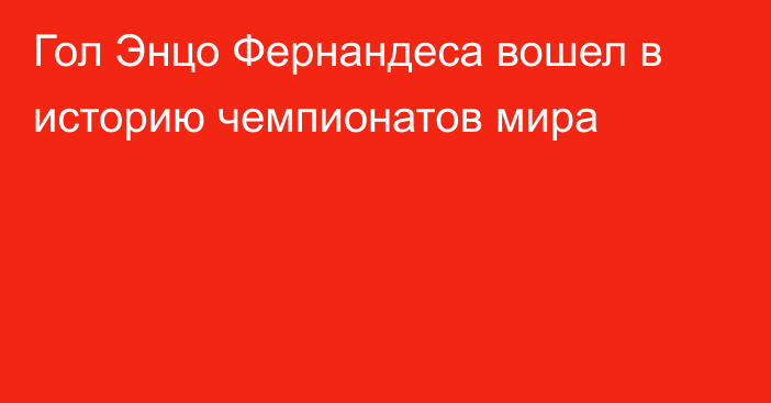 Гол Энцо Фернандеса вошел в историю чемпионатов мира