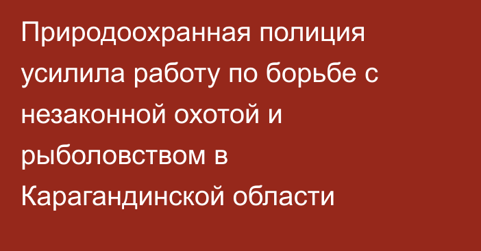 Природоохранная полиция усилила работу по борьбе с незаконной охотой и рыболовством в Карагандинской области
