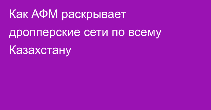 Как АФМ раскрывает дропперские сети по всему Казахстану