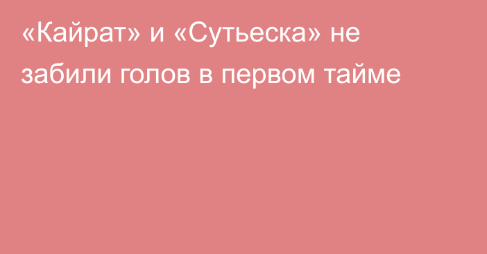 «Кайрат» и «Сутьеска» не забили голов в первом тайме