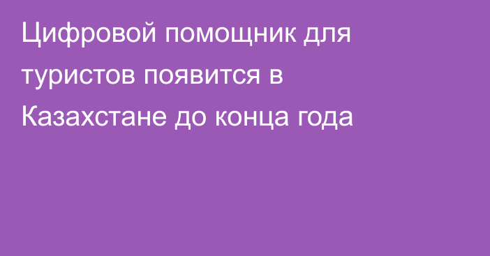 Цифровой помощник для туристов появится в Казахстане до конца года