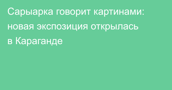 Сарыарка говорит картинами: новая экспозиция открылась в Караганде