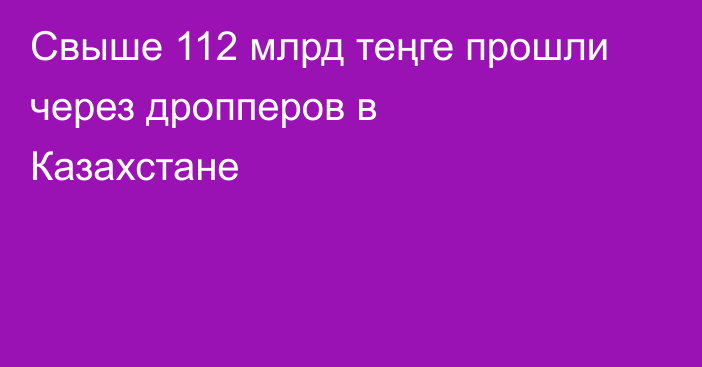 Свыше 112 млрд теңге прошли через дропперов в Казахстане
