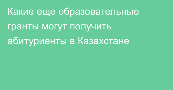 Какие еще образовательные гранты могут получить абитуриенты в Казахстане