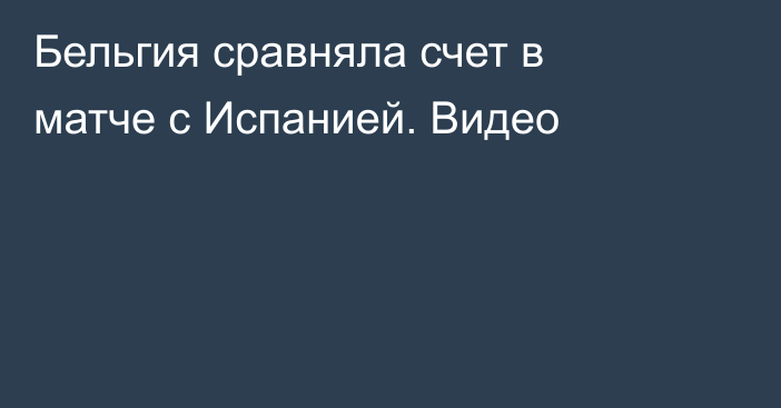 Бельгия сравняла счет в матче с Испанией. Видео